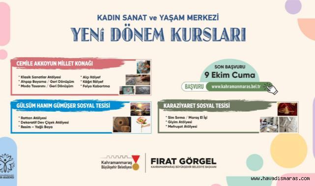 Kadın Sanat ve Yaşam Merkezi Atölyelerinde Yeni Dönem Başvurular Başladı