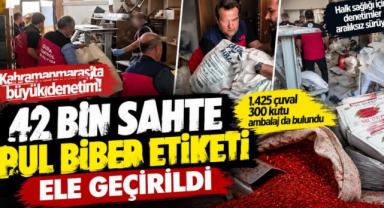 Kahramanmaraş’ta 42 bin sahte pul biber etiketi ele geçirildi
