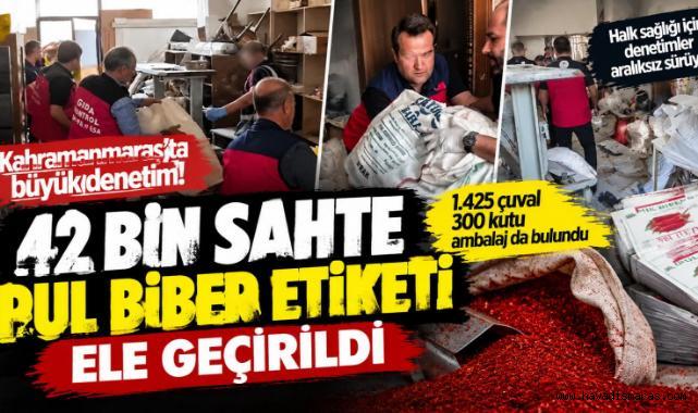 Kahramanmaraş’ta 42 bin sahte pul biber etiketi ele geçirildi