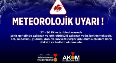 Şehir Genelinde Sağanak Yağış Uyarısı!
