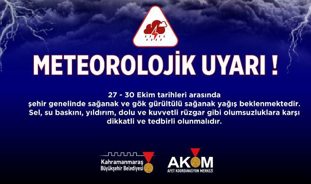 Şehir Genelinde Sağanak Yağış Uyarısı!