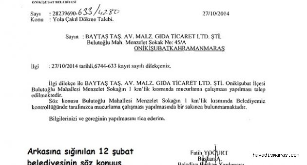 KAMUOYUNA AÇIKLAMA...